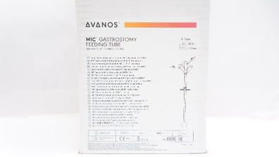 Avanos 8100-18 MIC Gastrostomy Feeding Tube 18Fr 7-10ml - Box of 5